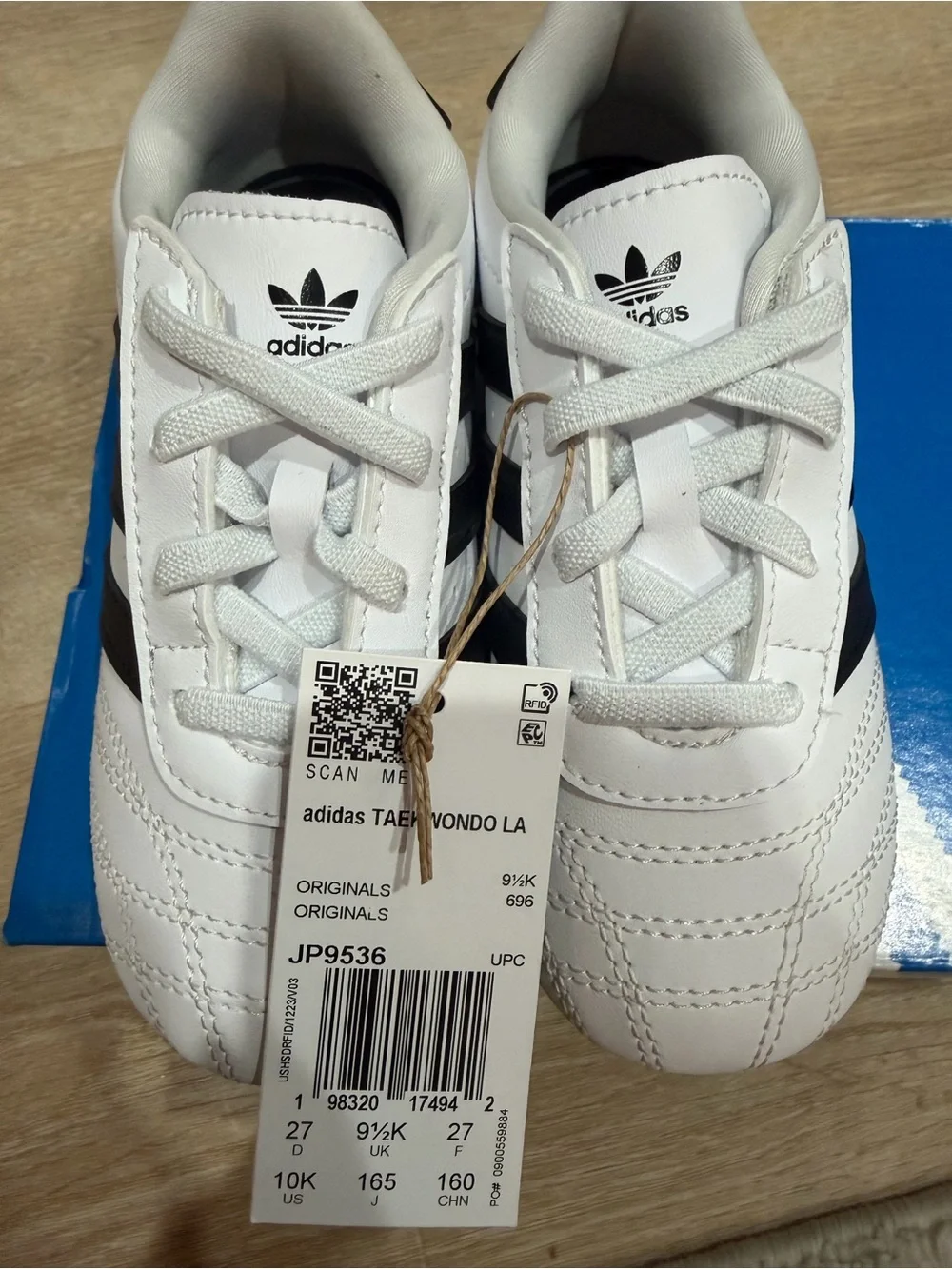 adidas Kids White & Black Taekwondo Sneakers